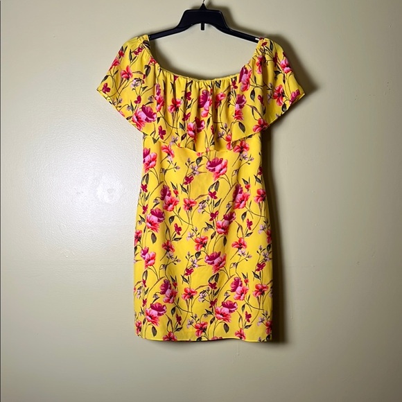 Ralph Lauren mob wife,feminine,Yellow Pink Flutter Sleeve Sundress - Picture 1 of 6